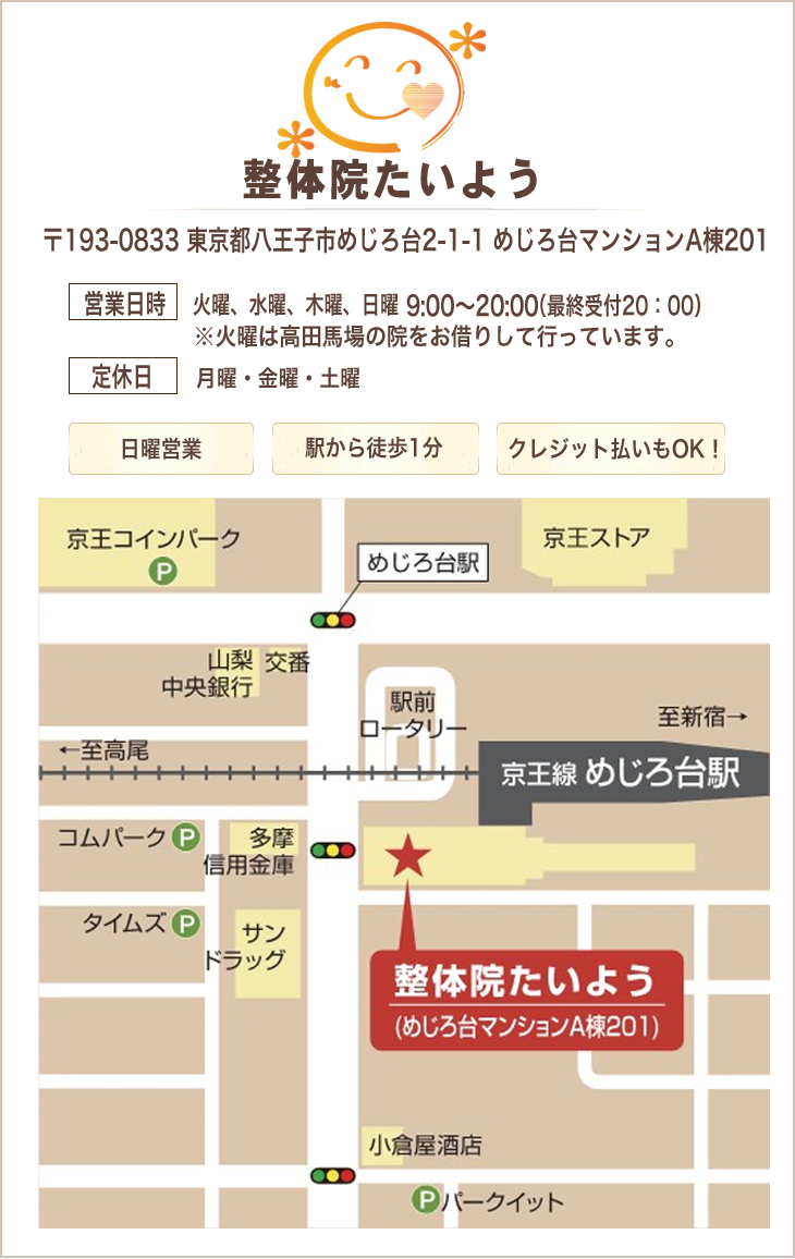 整体院たいよう地図イラスト・アクセス